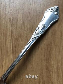 Superbe rare 6 anciennes petites CUILLERES ART NOUVEAU ARGENT MASSIF Kaltenbach