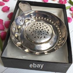 Tastevin ancien argent massif Rolesco Minerve 950 avec couvercle et écrin XXe