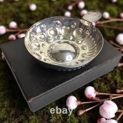 Tastevin ancien argent massif Rolesco Minerve 950 avec couvercle et écrin XXe