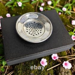 Tastevin ancien argent massif Rolesco Minerve 950 avec couvercle et écrin XXe