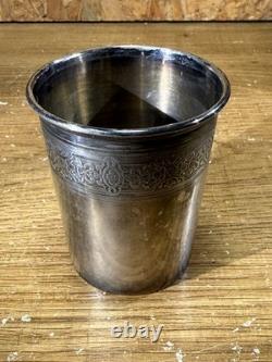 Timbale ancienne en argent massif Minerve 63,6 g H 8 cm
