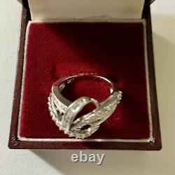 Topaze En Baguette, Belle Bague Couture Ancienne Argent Massif