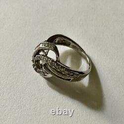 Topaze En Baguette, Belle Bague Couture Ancienne Argent Massif