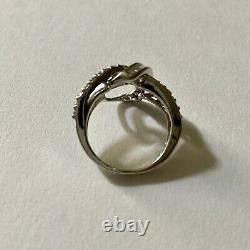 Topaze En Baguette, Belle Bague Couture Ancienne Argent Massif