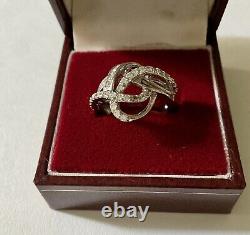 Topaze En Baguette, Belle Bague Couture Ancienne Argent Massif