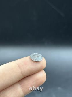 Très ancienne pièce romaine authentique unique visage roi en argent massif