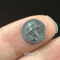 Très rare pièce de monnaie romaine ancienne en argent massif face roi AR