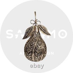 Tunisie Ancien flacon en argent en forme de poire, artisanat traditionnel