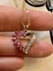 Veritables Rubis, Diamant, Ancien Pendentif Collier En Or, Argent Vermeil