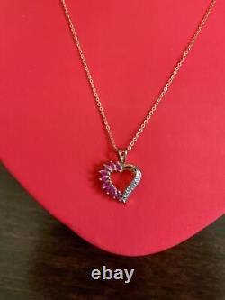 VERITABLES RUBIS, DIAMANT, ANCIEN PENDENTIF COLLIER En OR, ARGENT VERMEIL