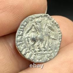Véritable pièce grecque ancienne en argent massif Bactrain en bon état