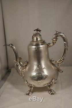 Verseuse Cafetiere Ancien Argent Massif Antique Coffee Pot Mo Harleux 777 Gr