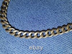 Vintage Ancien Collier Chaîne Argent Massif Maille Ancienne Multiples Poinçons