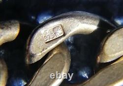 Vintage Ancien Collier Chaîne Argent Massif Maille Ancienne Multiples Poinçons