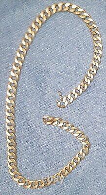 Vintage Ancien Collier Chaîne Argent Massif Maille Ancienne Multiples Poinçons